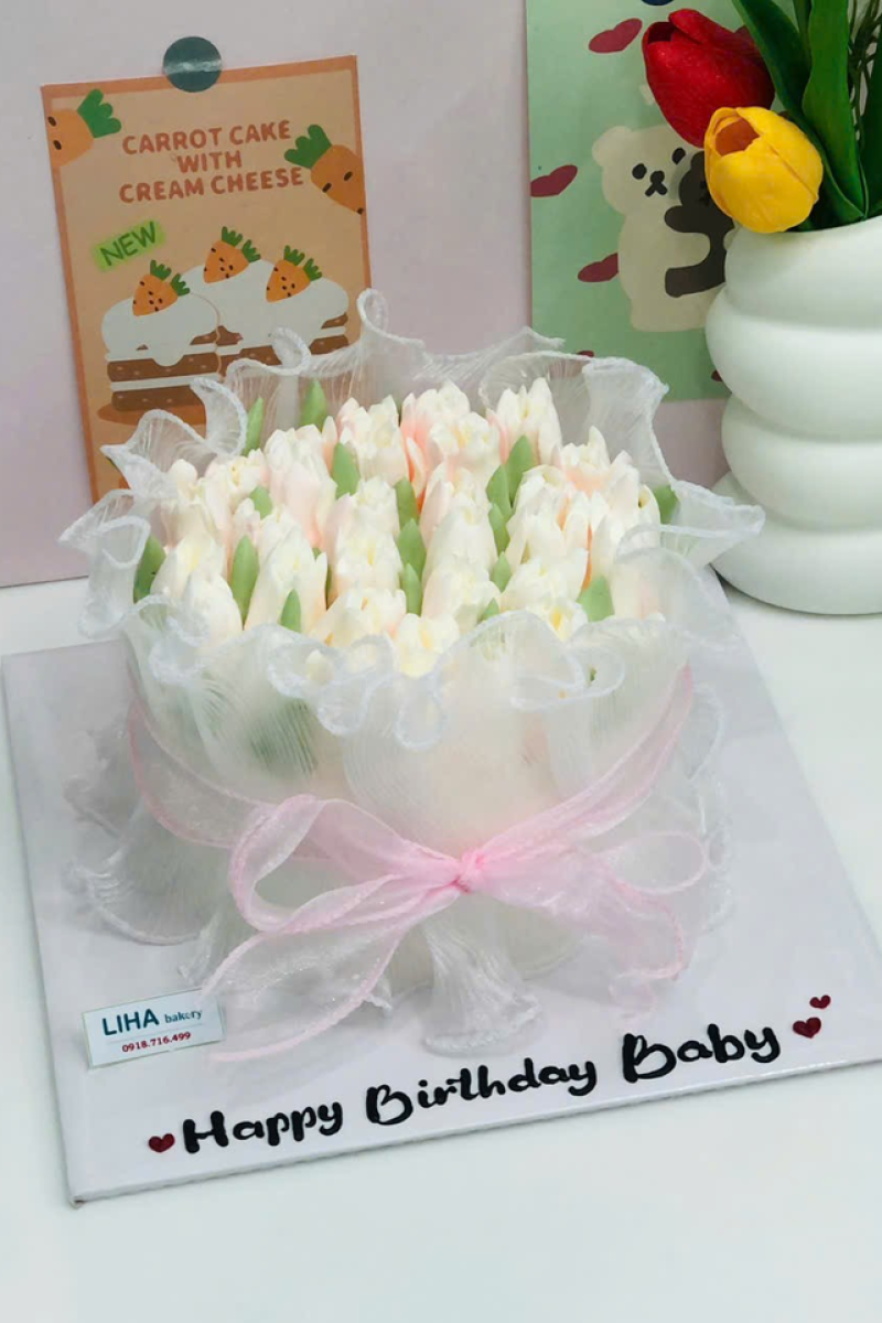 Mẫu bánh hoa tulip