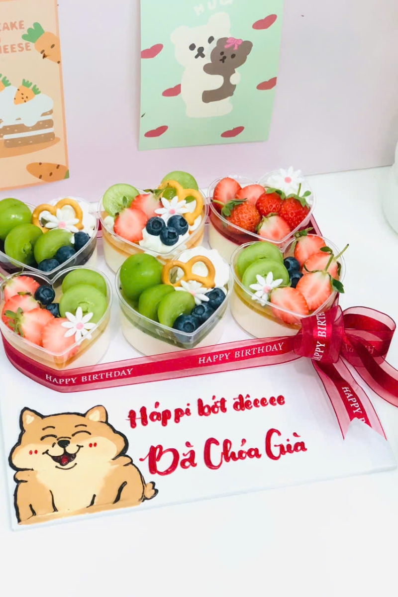 Set bánh 6 panacotta trang trí