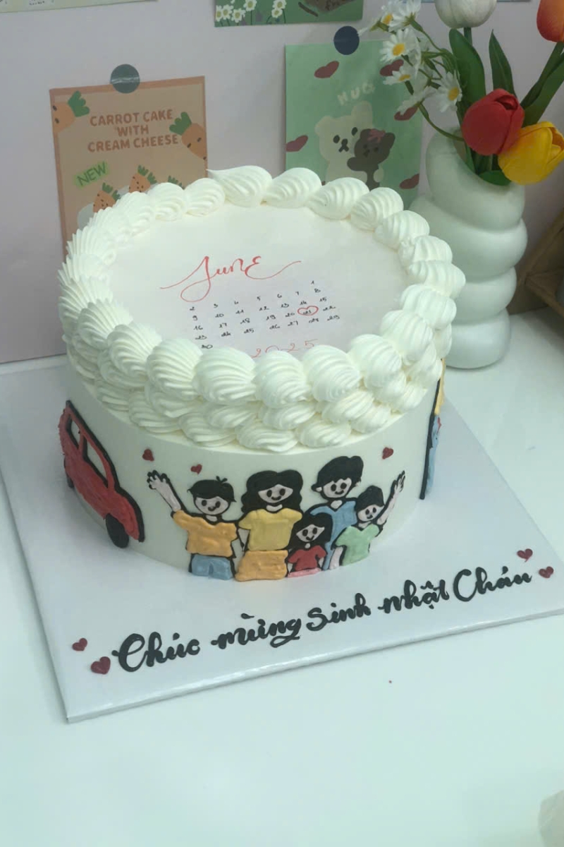 Bánh kem đốt tròn mẫu 3