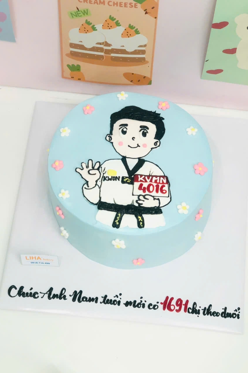 Mẫu bánh chân dung chibi vui nhộn