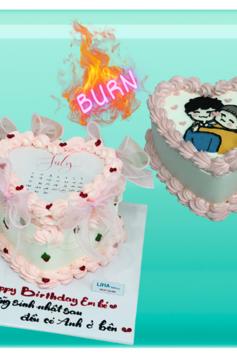 Bánh kem đốt hình vẽ