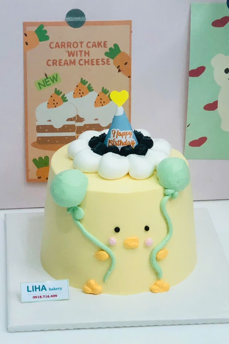Bánh kem bé gà vàng cute