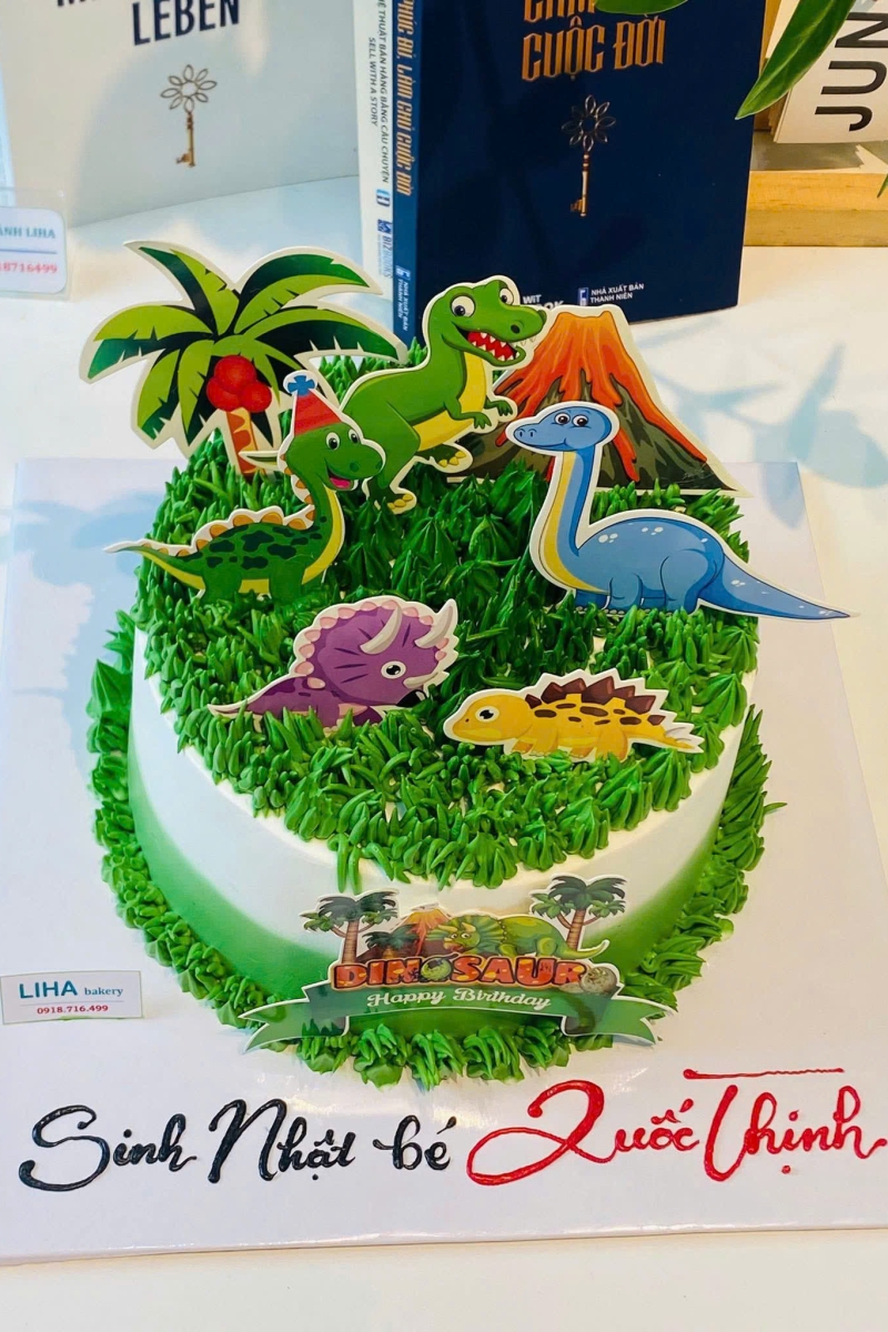 Bánh kem bé khủng long cute