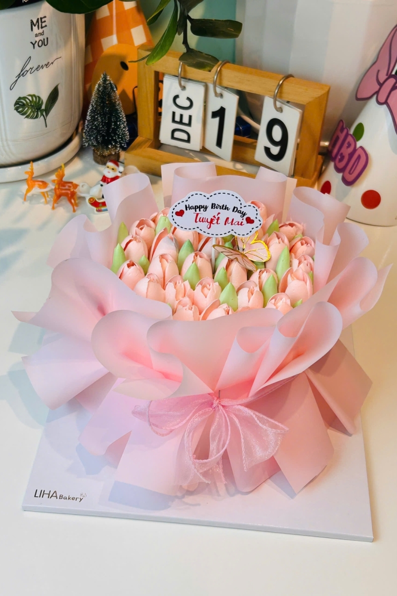 Mẫu bánh hoa tulip 2