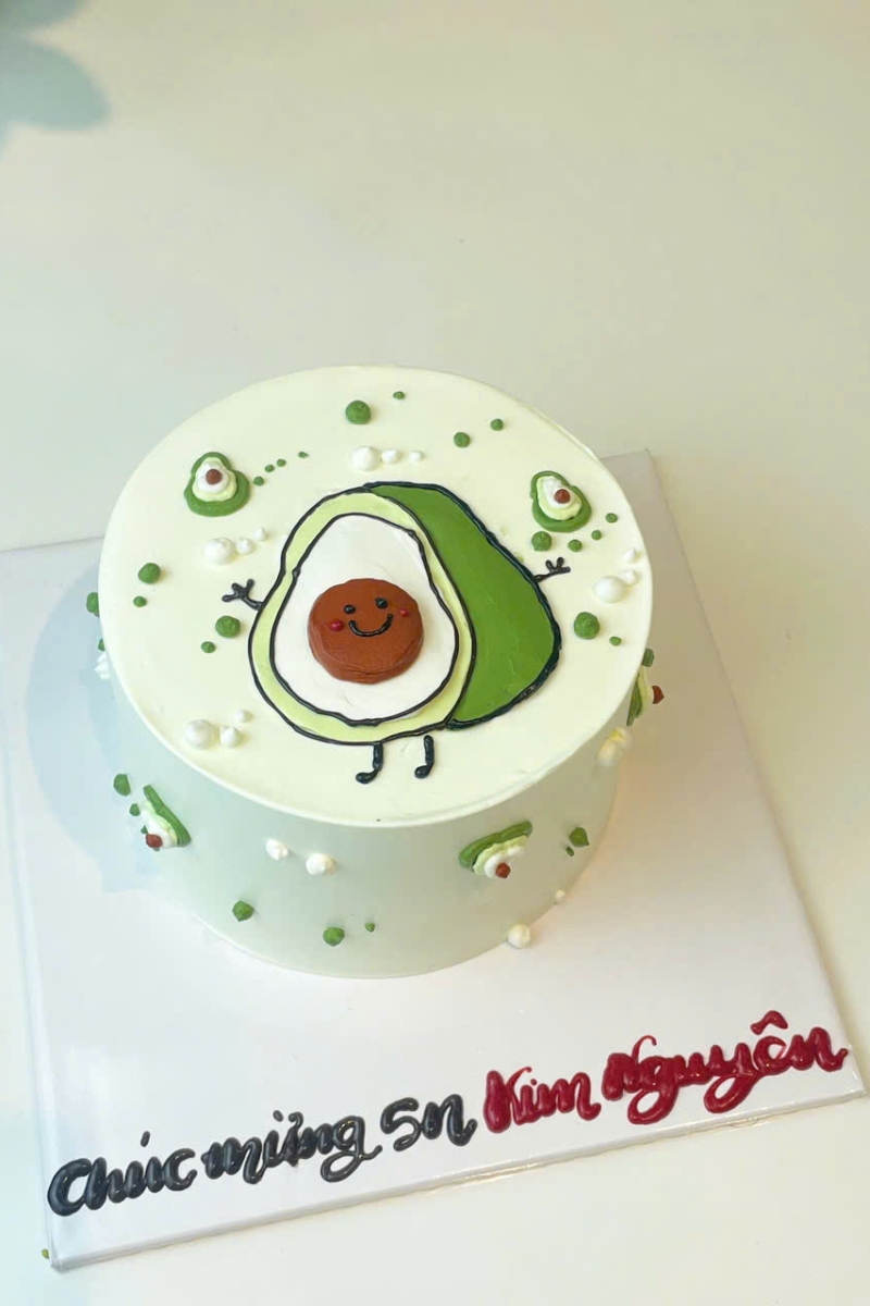 Bánh kem trái bơ chibi ngộ nghĩnh