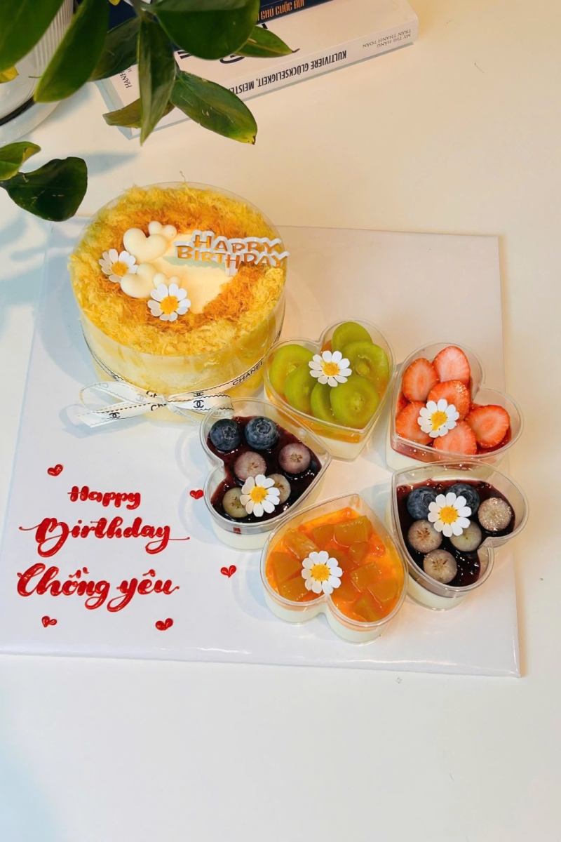 Set bông lan trứng muối 12 và 5 panacotta