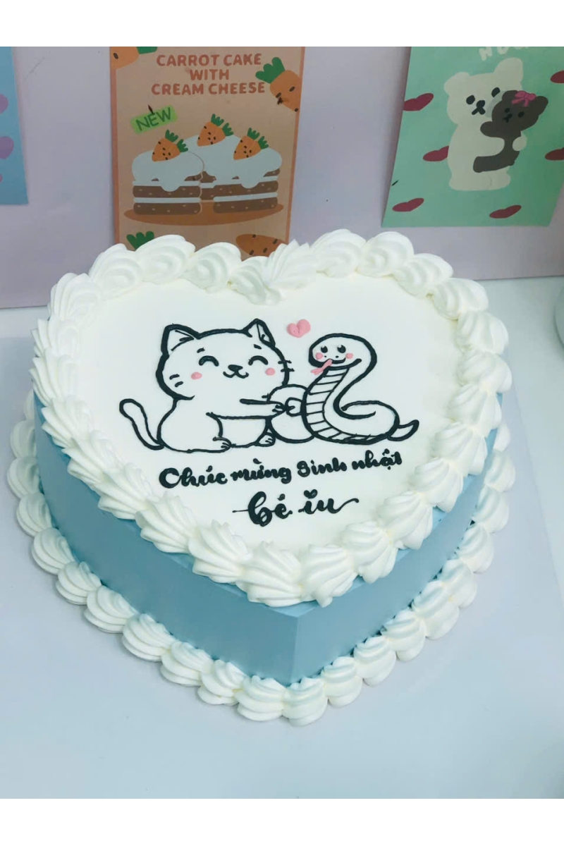 Bánh kem đốt hình vẽ