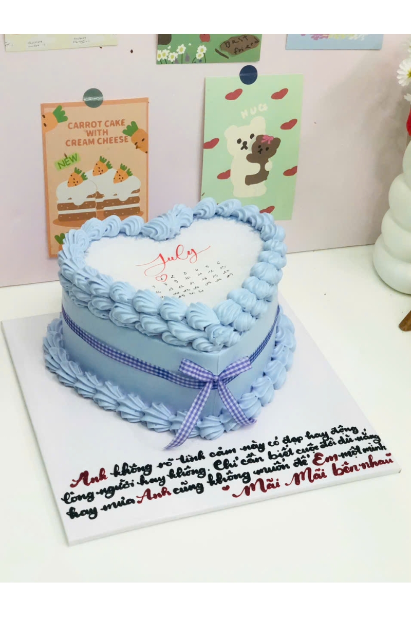 Bánh kem đốt trái tim mẫu 1