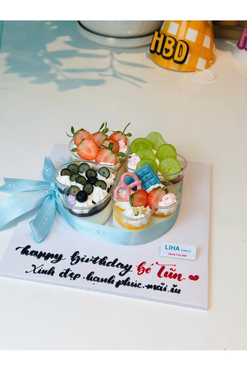 Set bánh 4 panacotta trang trí