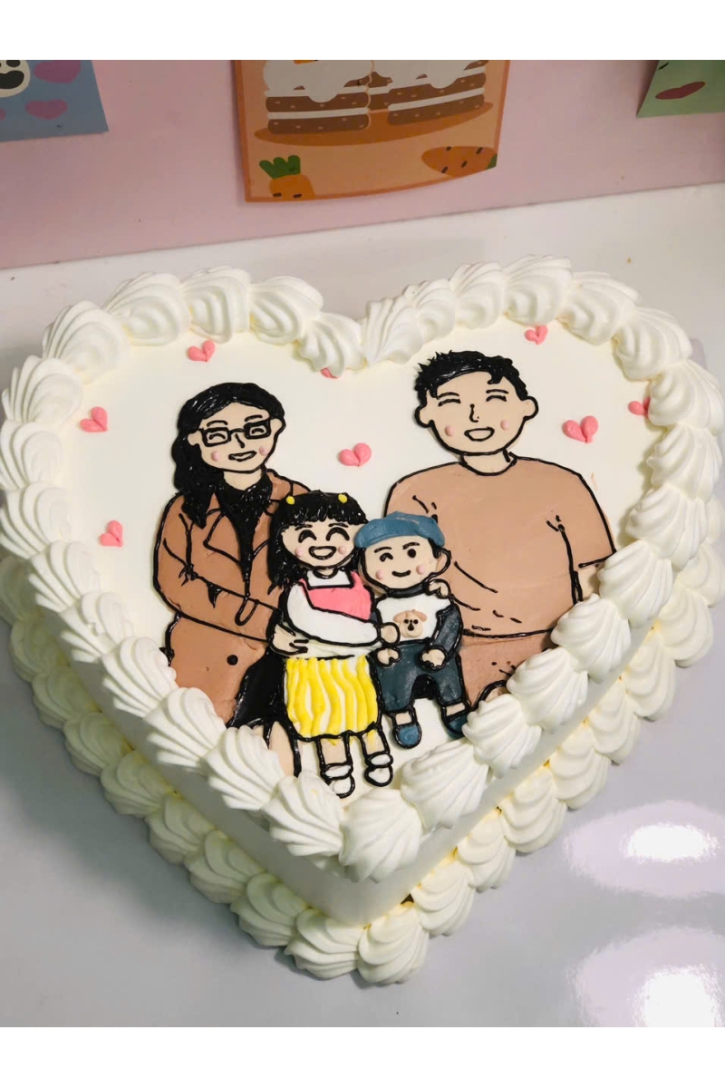 Bánh kem đốt hình vẽ