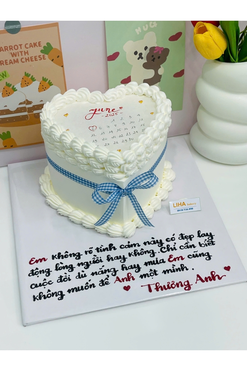 Bánh kem đốt trái tim mẫu 1