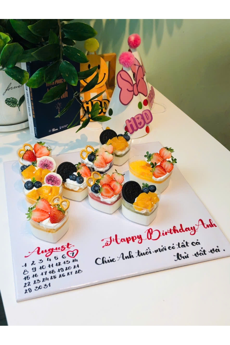 Set bánh 9 panacotta và panacotta trái tim lớn