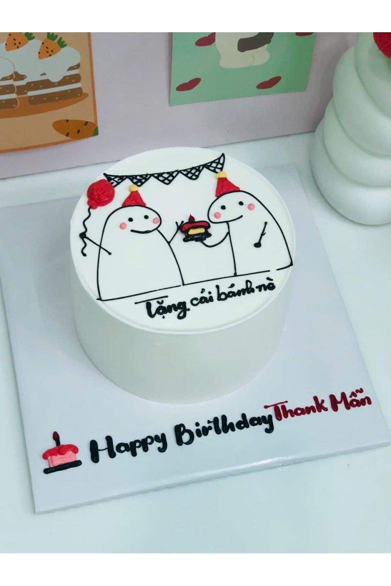 Bánh kem vẽ chibi