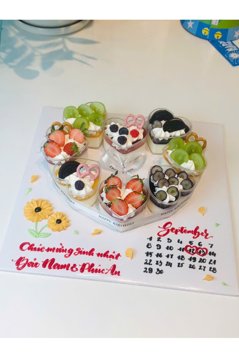 Set bánh 8 panacotta trang trí