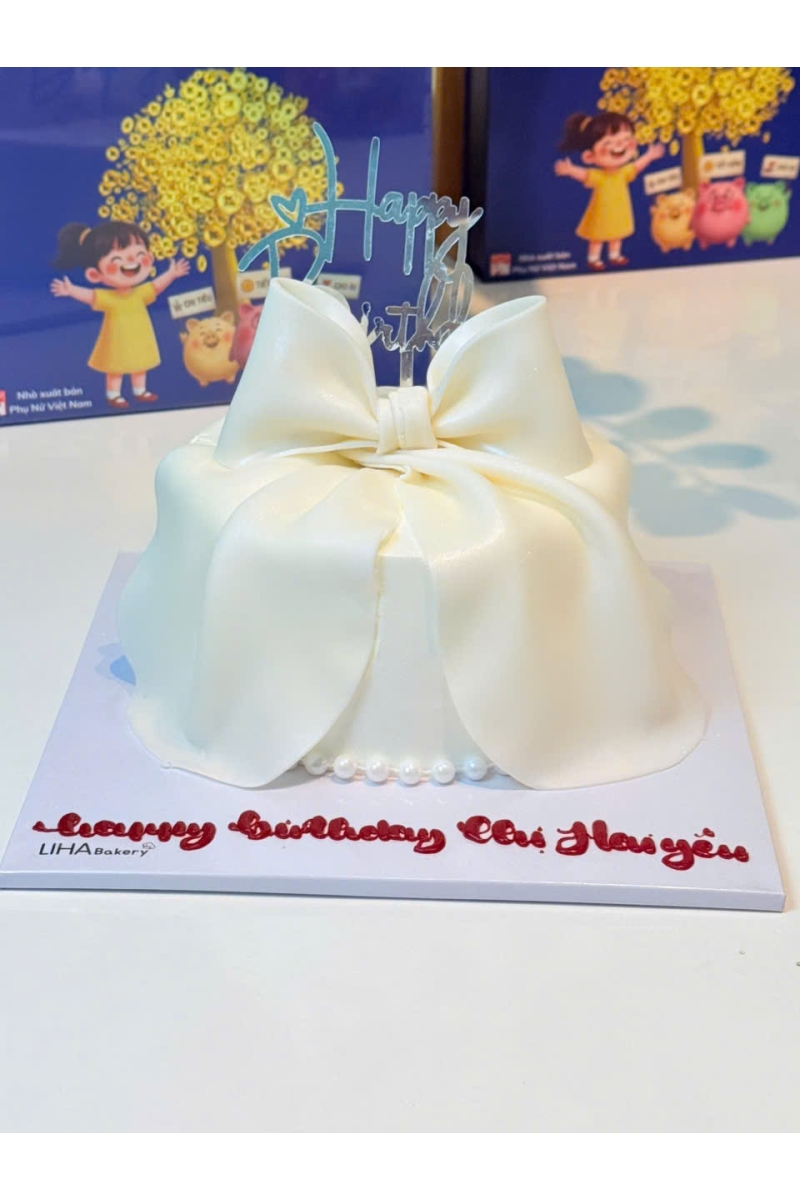 bánh kem rút tiền nặn nơ ( gum ăn được ) 
