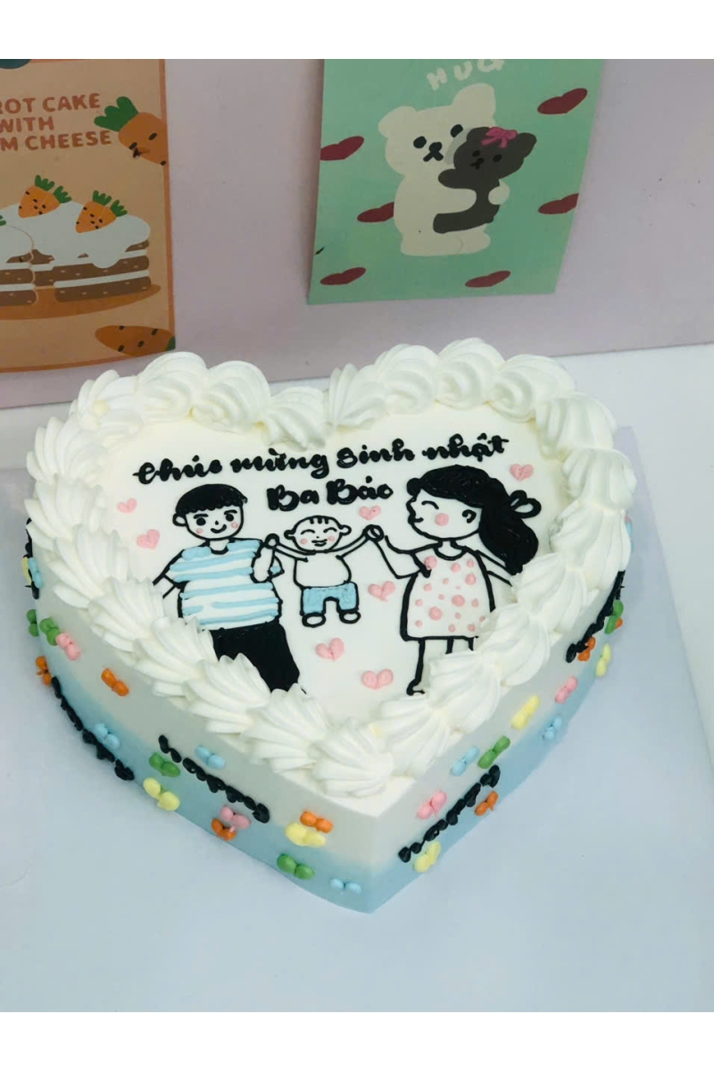 Bánh kem đốt hình vẽ