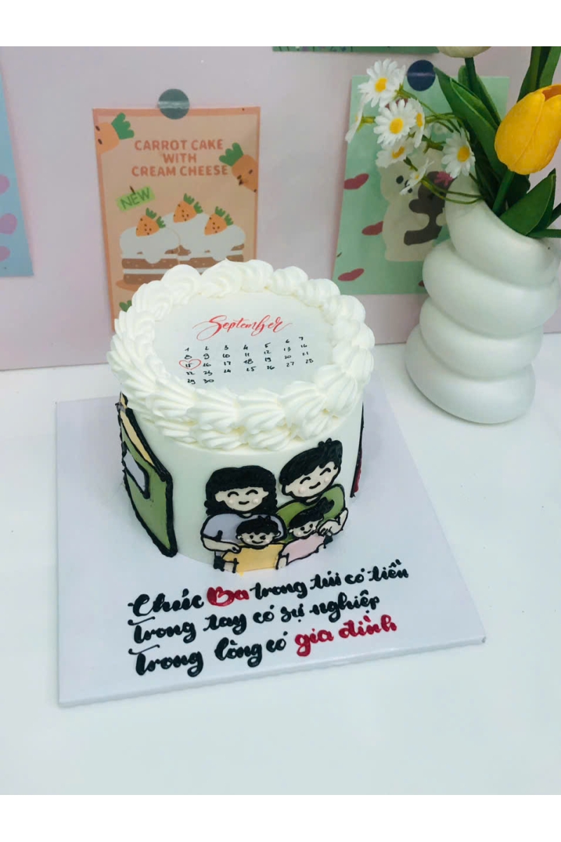 Bánh kem đốt tròn mẫu 3