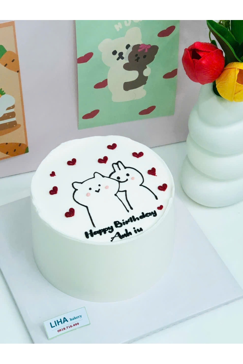 Bánh kem vẽ chibi