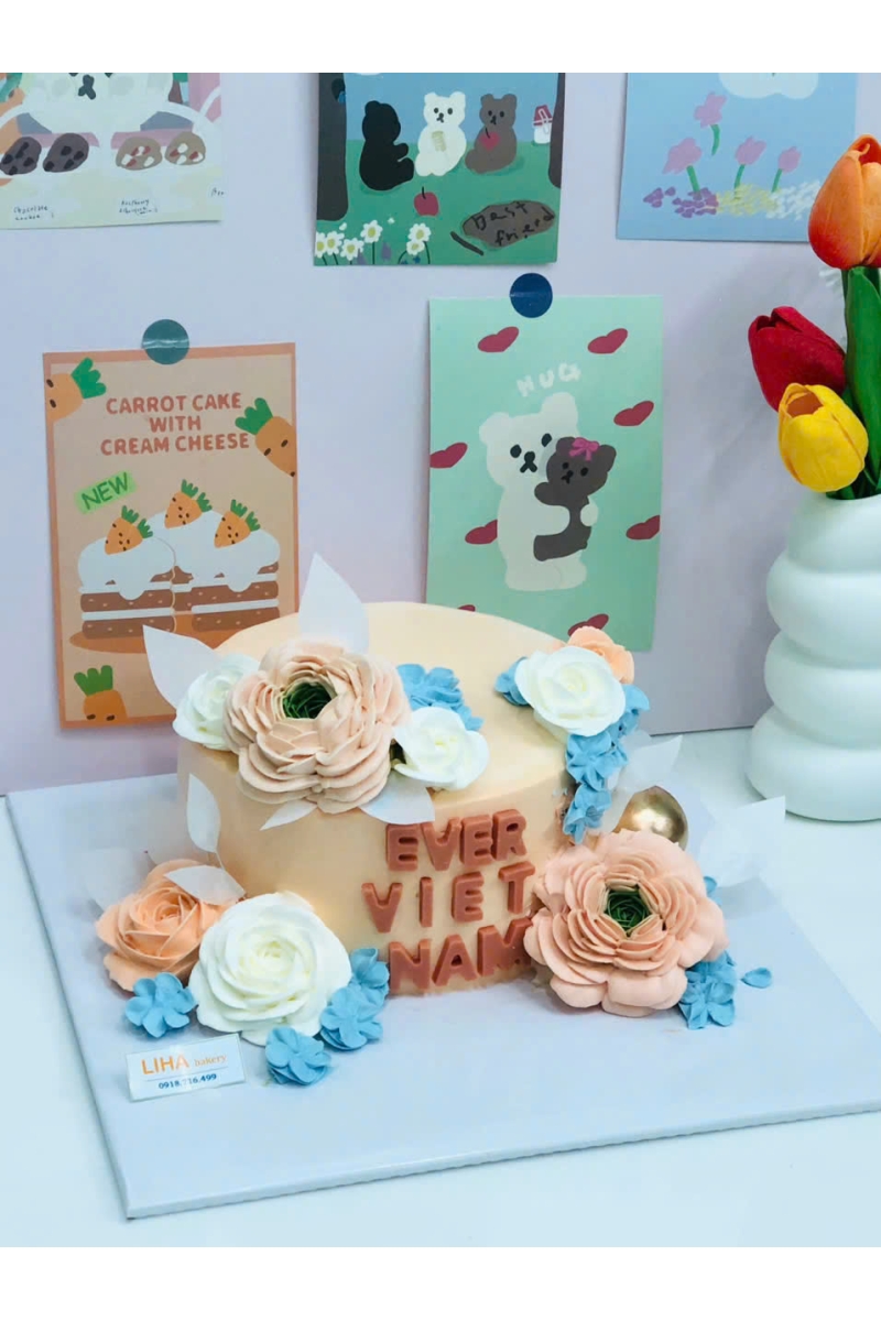 Bánh mẫu hoa theo yêu cầu