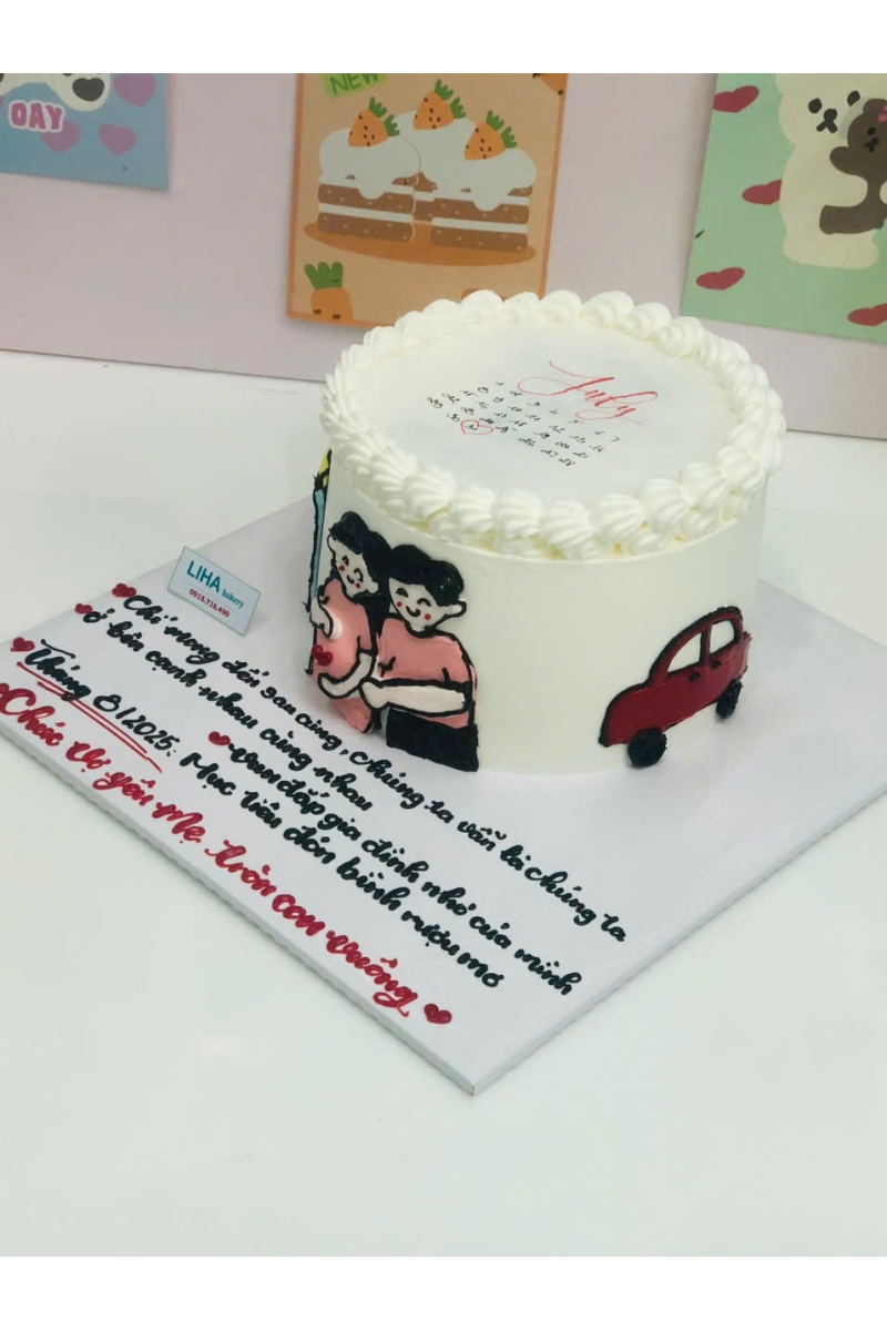 Bánh kem đốt tròn mẫu 3