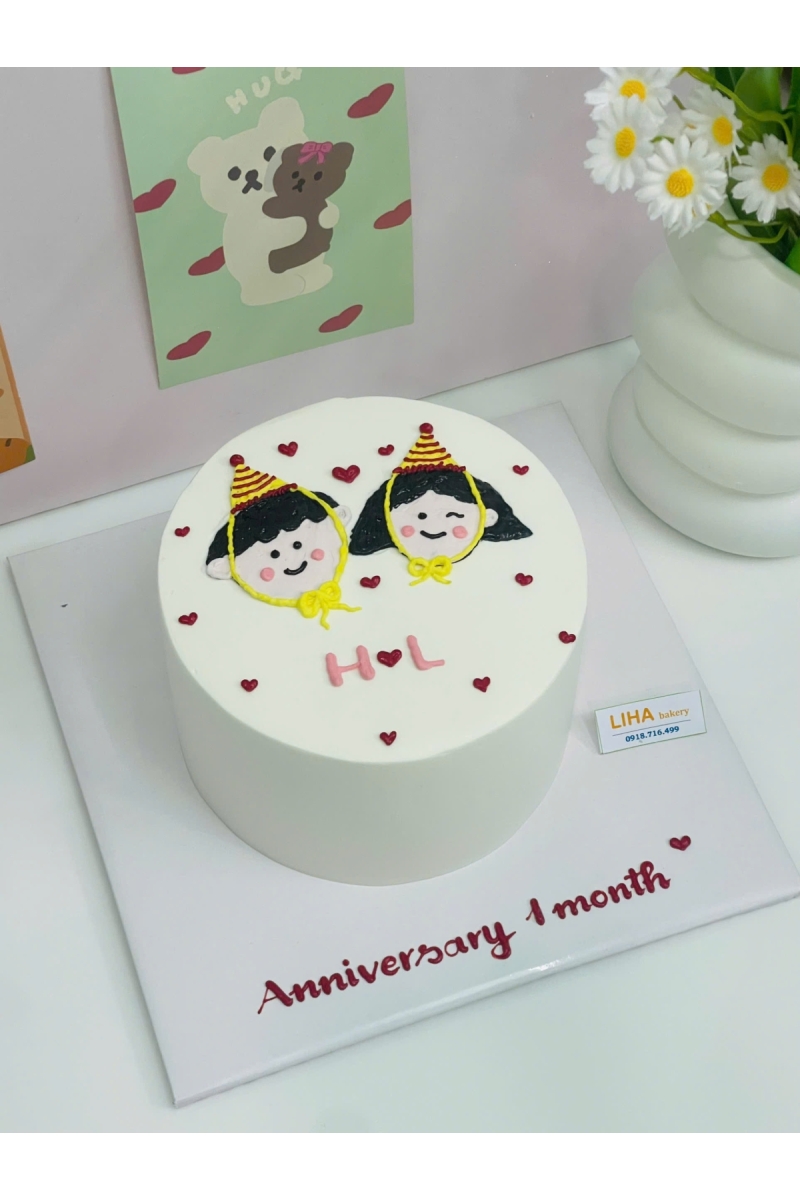 Bánh kem vẽ chibi