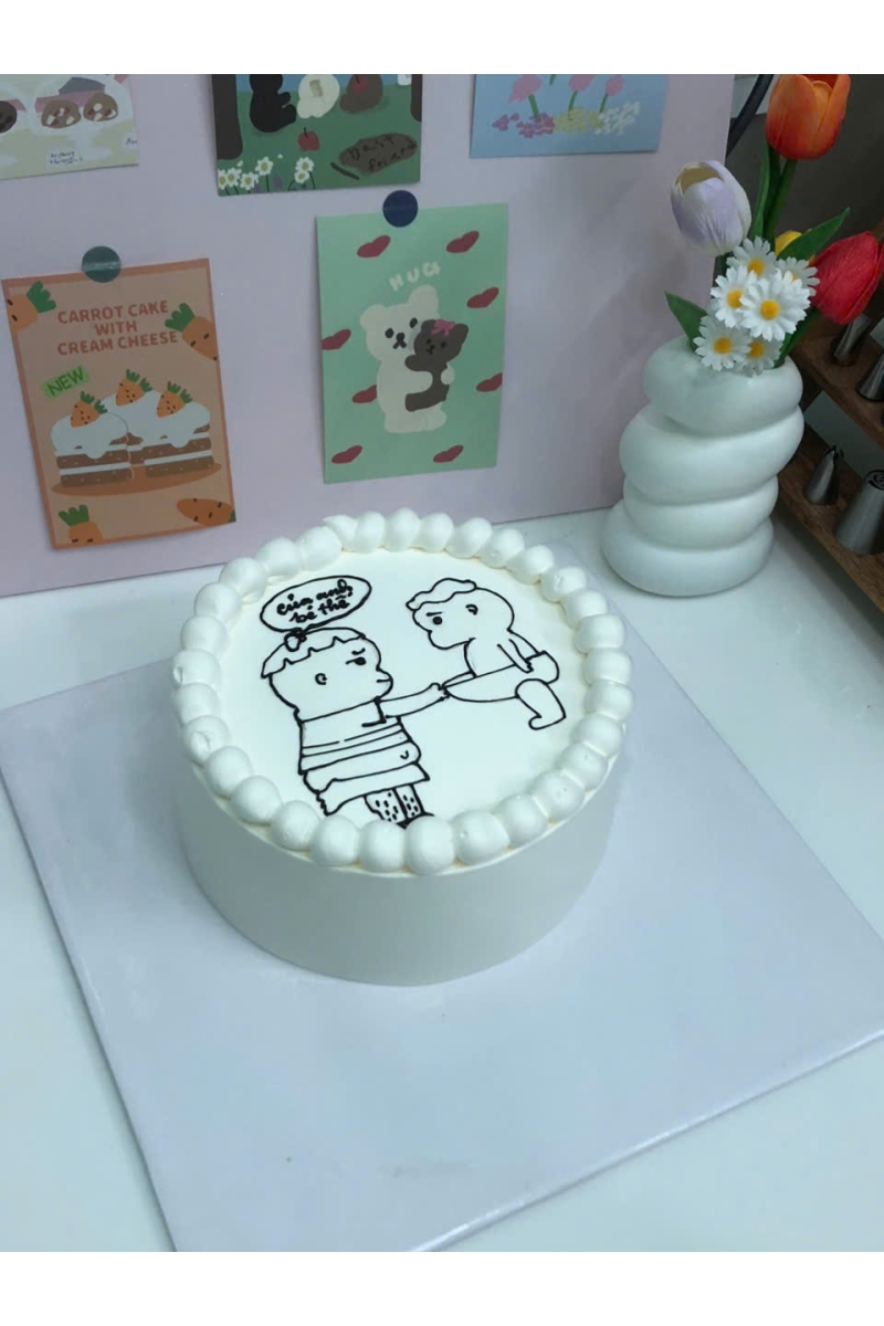 Bánh kem vẽ chibi
