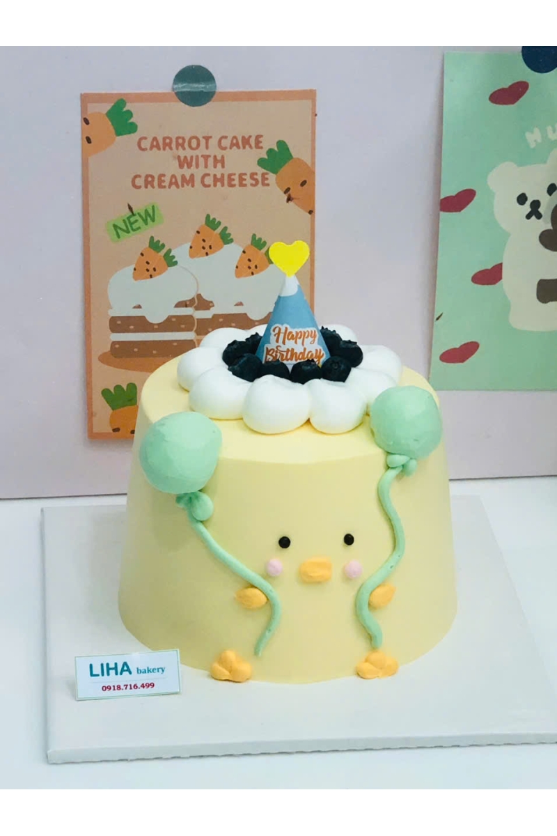 Bánh kem bé gà vàng cute
