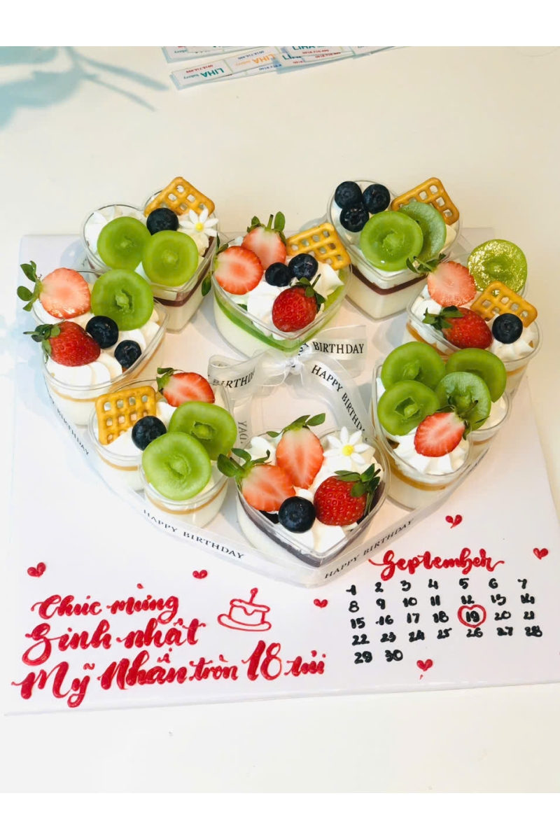 Set bánh 8 panacotta trang trí