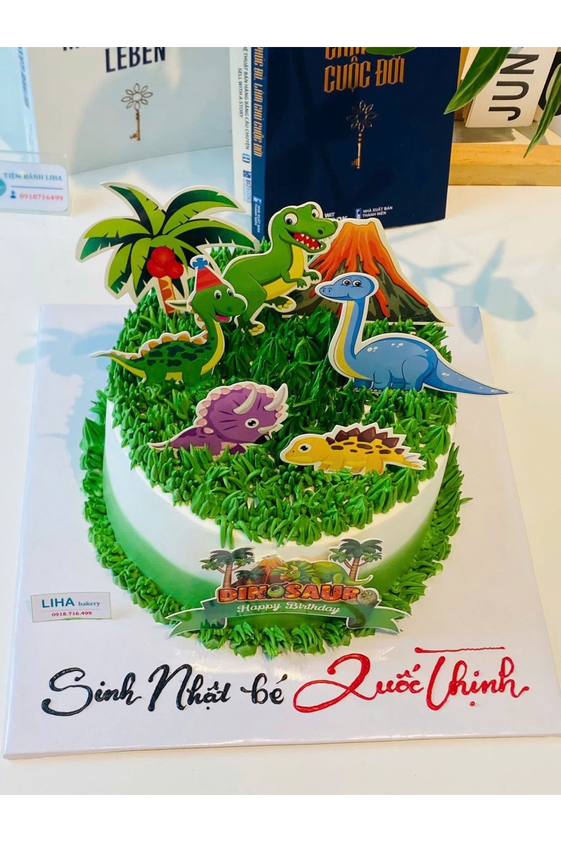 Bánh kem bé khủng long cute