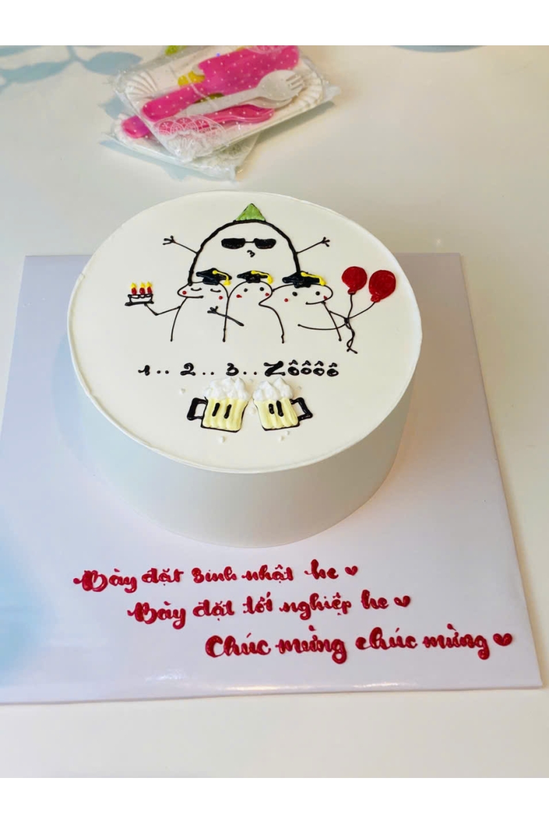 Mẫu bánh chân dung chibi vui nhộn 1